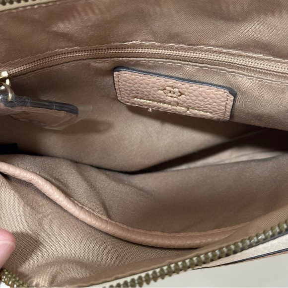 Nanette Lepore Risley Dome Crossbody Bag Purse Zipper Strap Almond/Rice - Picture 7 of 15